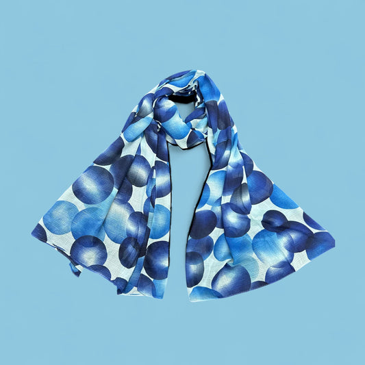 Blue Lagoon Circles Printed Modal Hijab