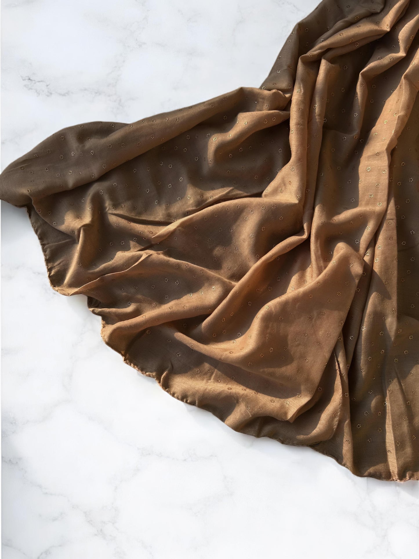 Dusky Brown Rose Sequence Hijab