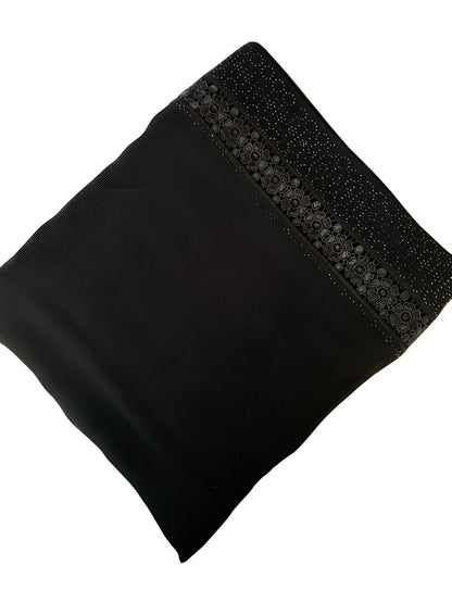 Black Double Circle Border Sparkle Shaal
