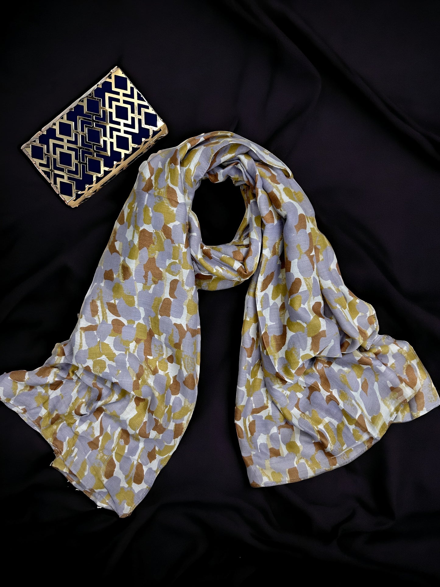 Lavendar Gold Printed Modal Hijab
