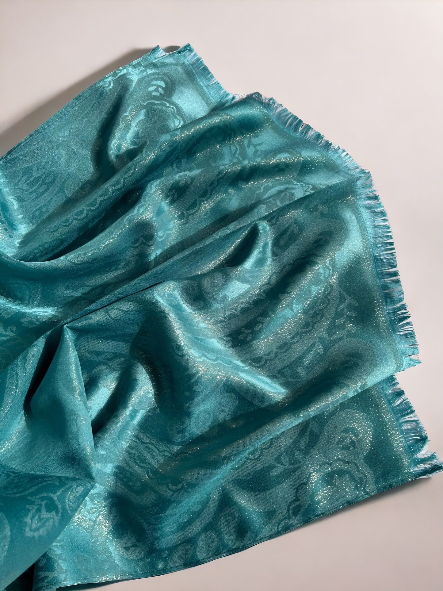 Shimmer silk hijab - Blue turqoise