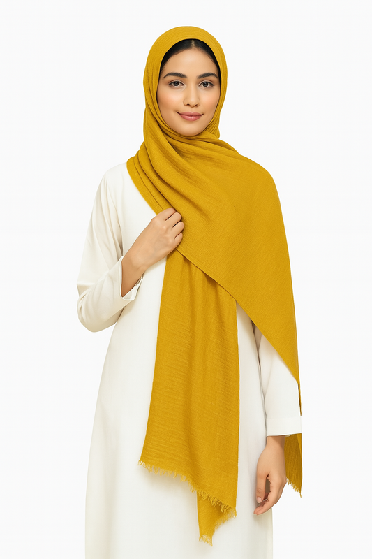 Mustard - Crimp Lawn Hijab