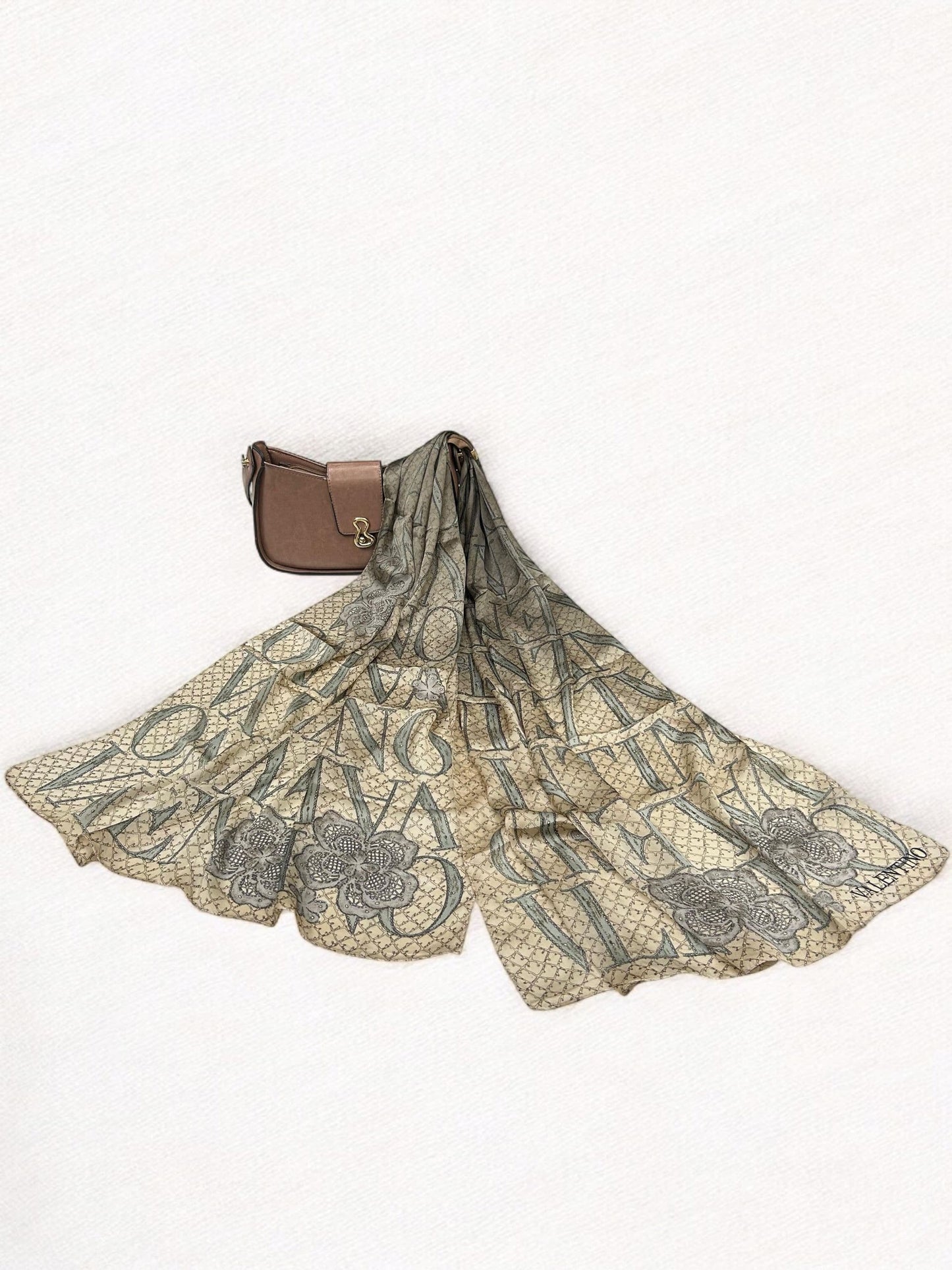Satin Silk Scarf - Ombre Gold Valentino