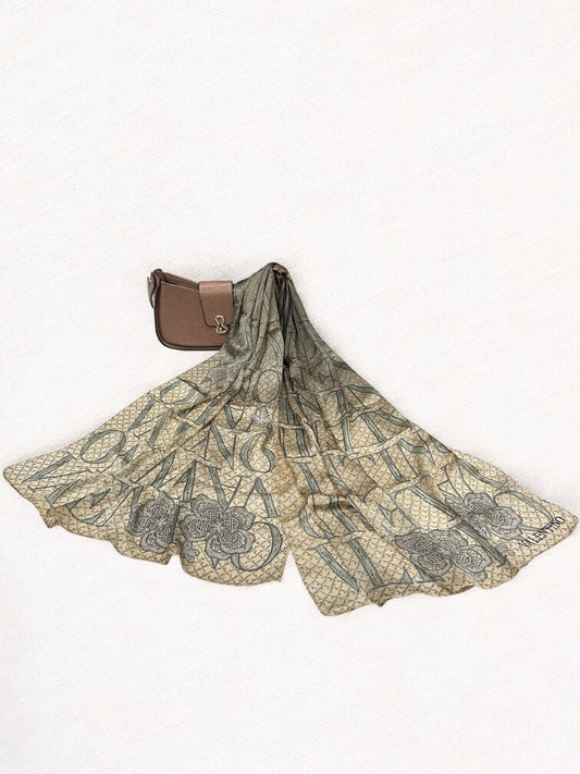 Satin Silk Scarf - Ombre Gold Valentino