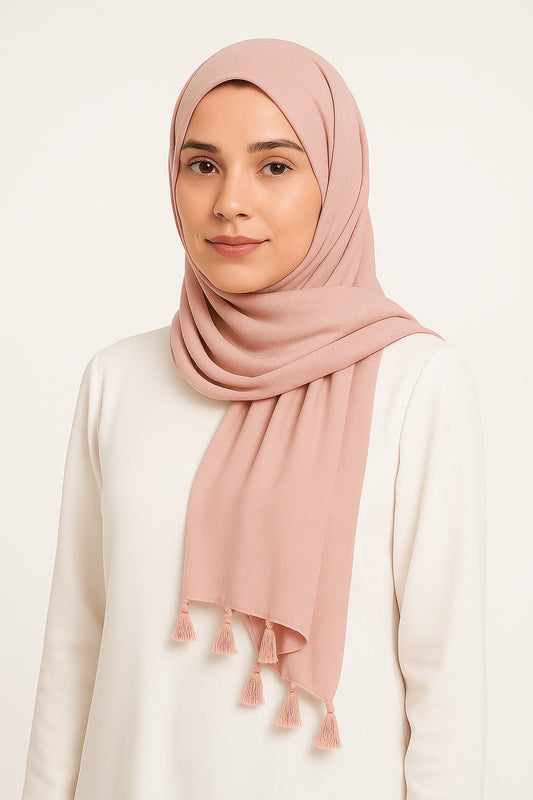 Dusty Pink - Lawn Tassel Hijab