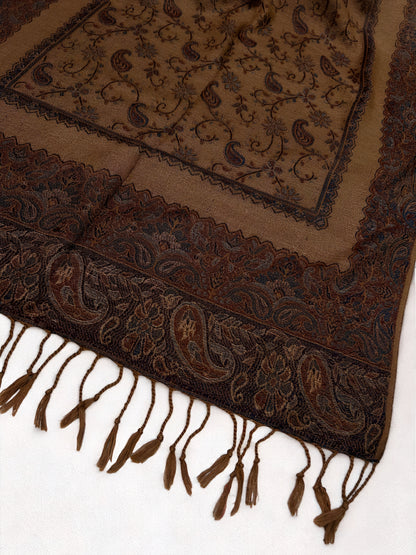 Beige Mauve Red Dual Tone Pashmina Hijab