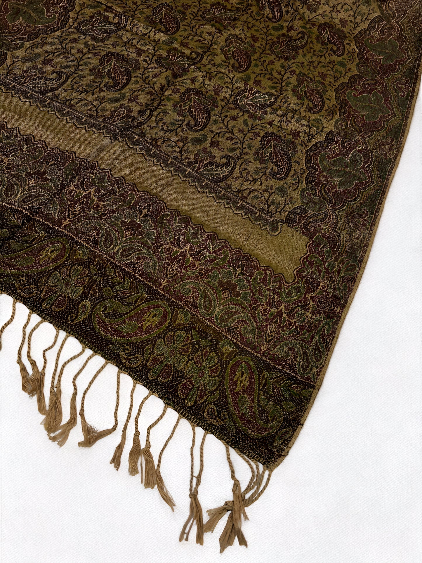 Beige Eggplant Purple Dual Tone Pashmina Hijab