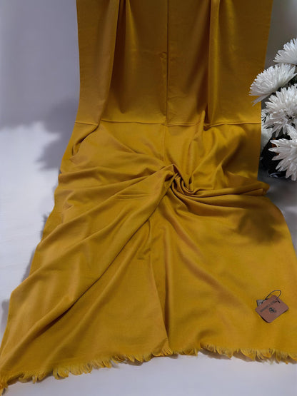 Plain Cashmere Hijab Scarf - Mustard Yellow