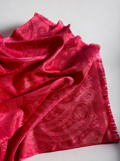 Shimmer silk hijab - Shocking Pink