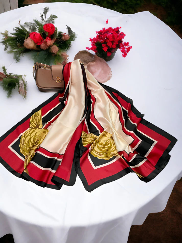 Large Satin Silk Scarf