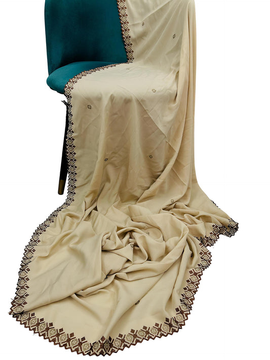 Khaki Cutwork Shaal