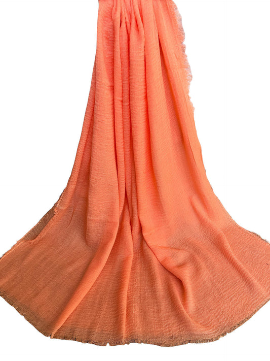 Peach - Crimp Lawn Hijab