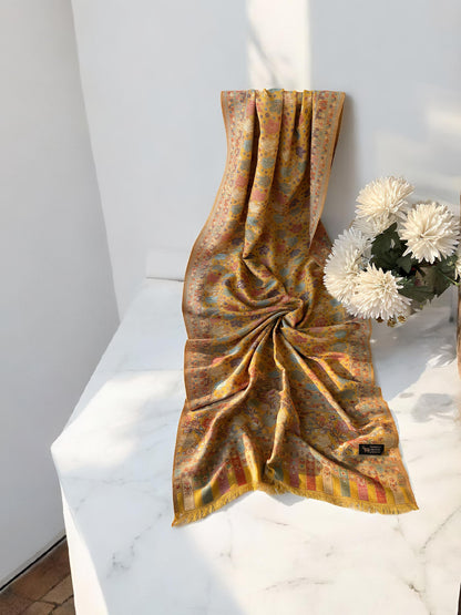 Kani Pashmina Hijab Shaal - Yellow Blue