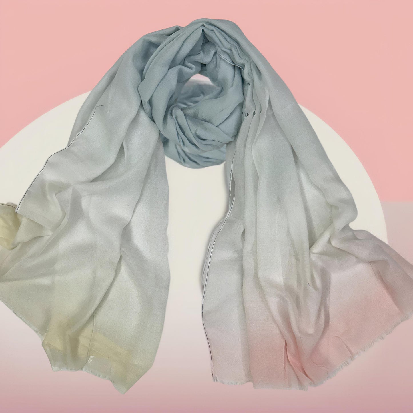 Blue White Tie-Dye Printed Modal Hijab