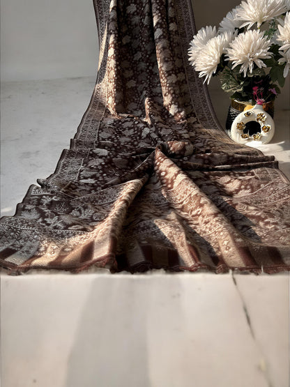 Kani Pashmina Hijab Shaal - Walnut White