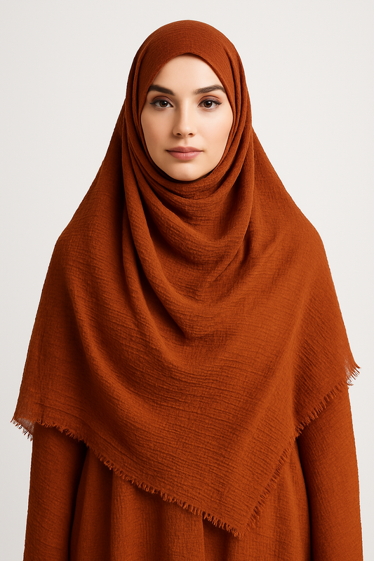 Bronze Brown - Crimp Lawn Hijab