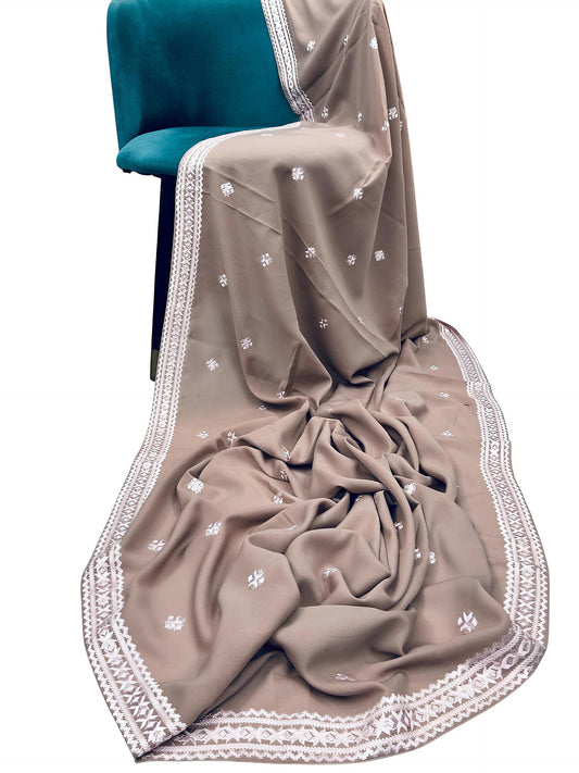 Beige White Double Diamond Shaal