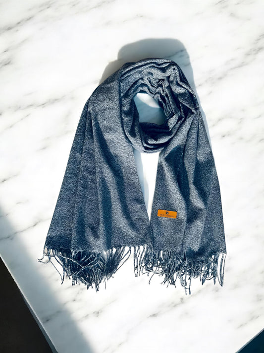 Winter Cashmere Scarf - Pigeon Blue