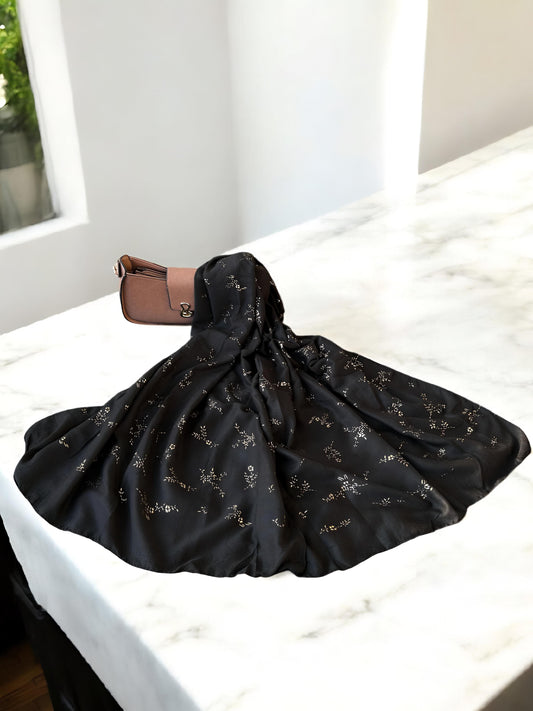 Black Sparkle Sequence Hijab