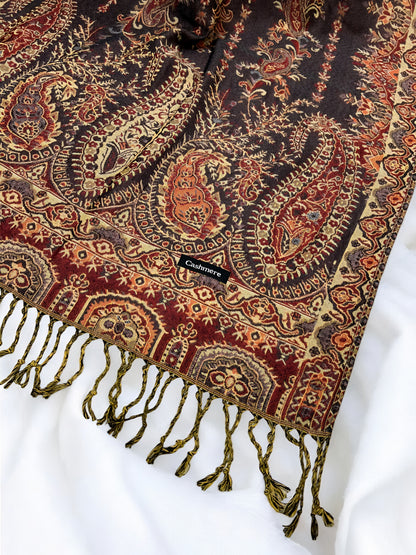 Mauve Peach Persian Linear Paisley Two-Tone Pashmina Hijab