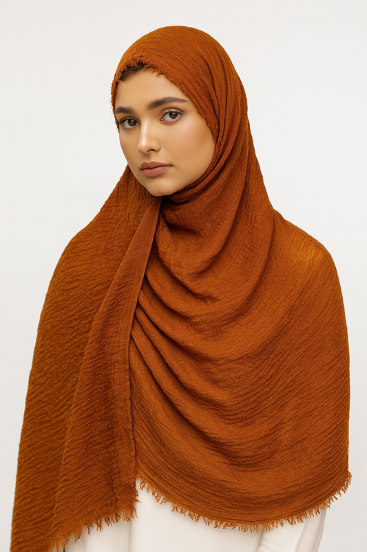 Caramel Brown - Crimp Lawn Hijab