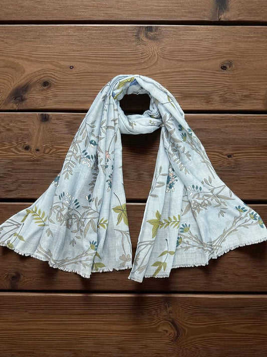 Baby Blue Floral Heaven Printed Modal Hijab