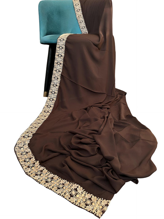 Luxury Chocolate Brown Korean Shaal