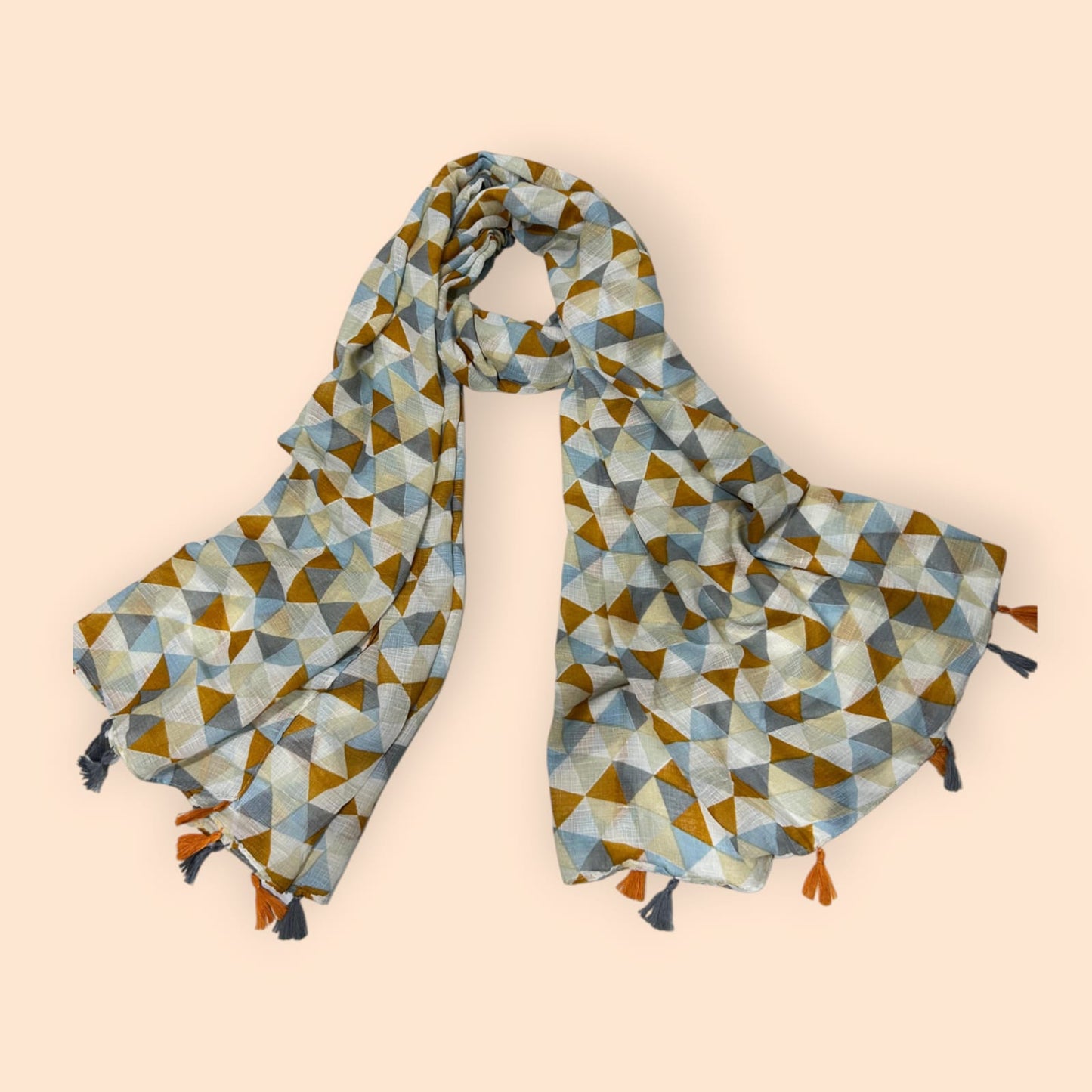 Blue Ginger Checkered Printed Modal Hijab
