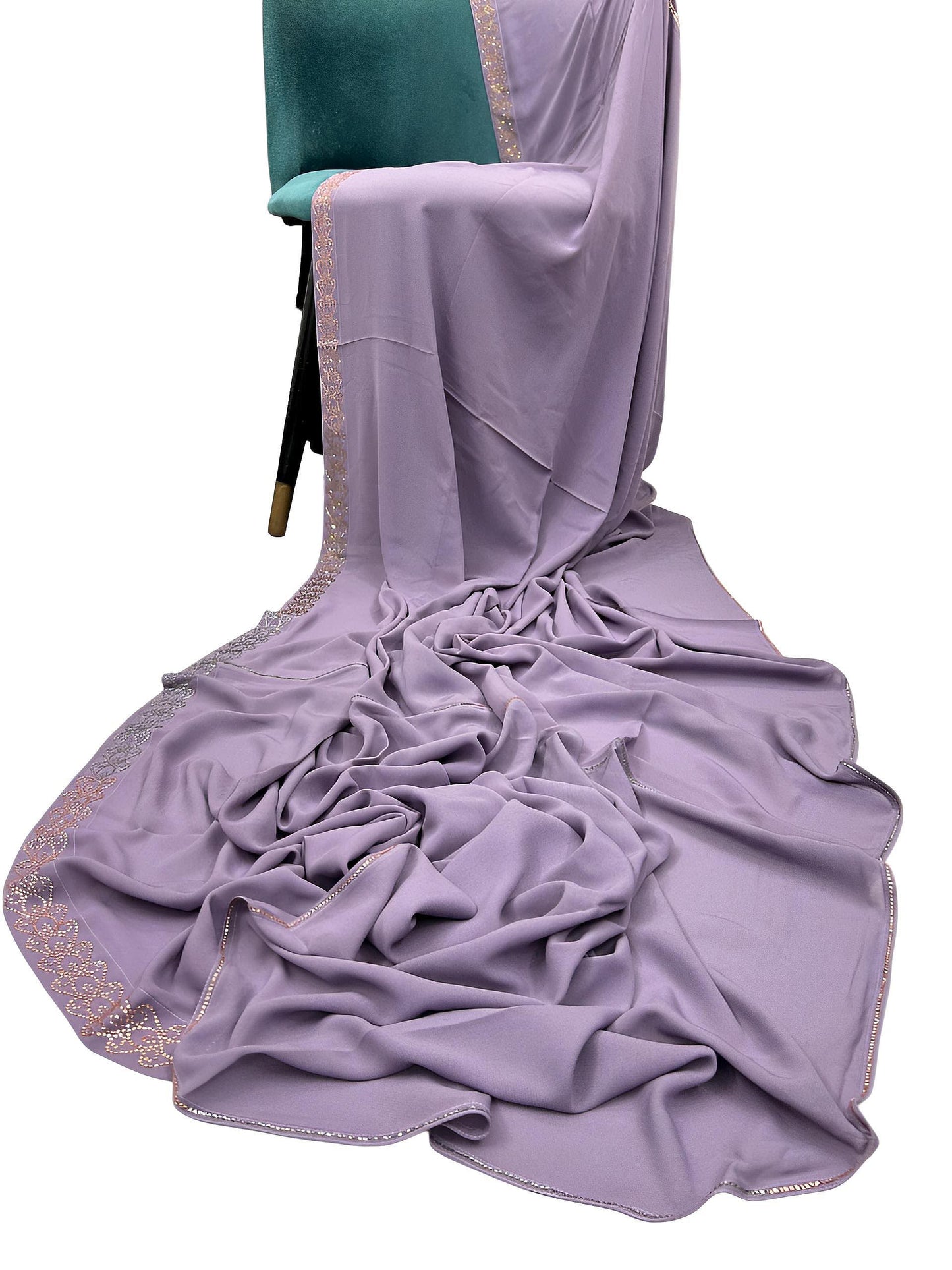 Luxury Lilac Rose Gold Sparkle Korean Shaal