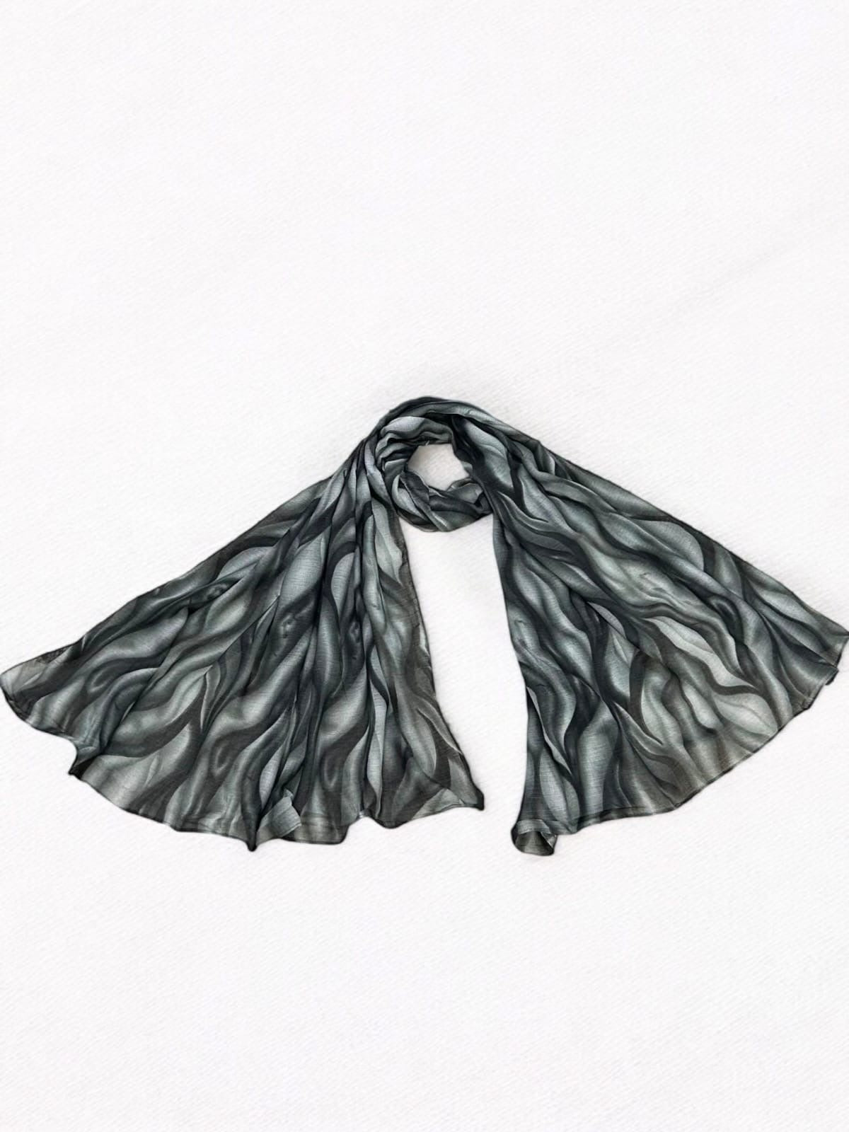 Smoke Waves Tie-Dye Printed Modal Hijab