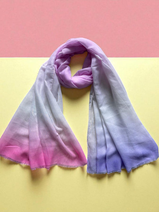 Purple Pink Tie-Dye Printed Modal Hijab