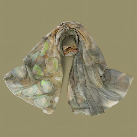 Fawn Grey Splashes Printed Lawn Hijab