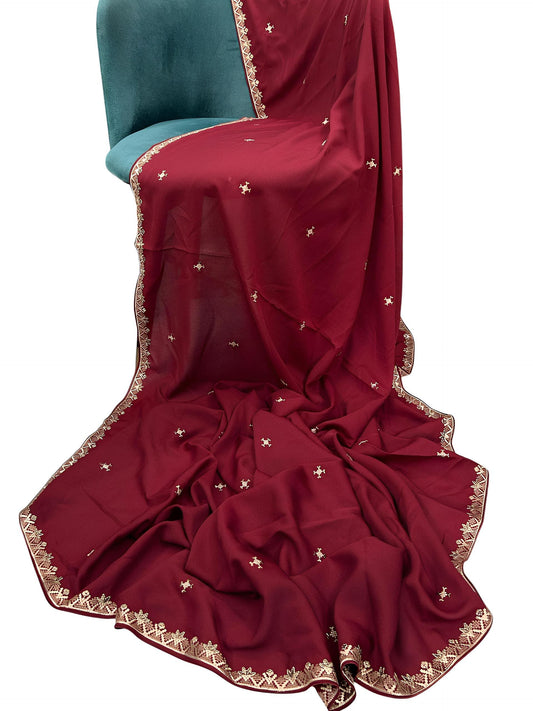 Red Brown Border Shaal