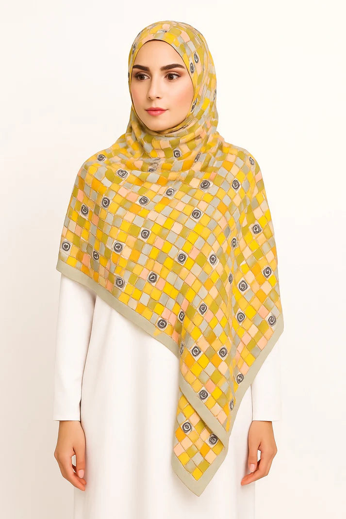 Large Satin Silk Scarf