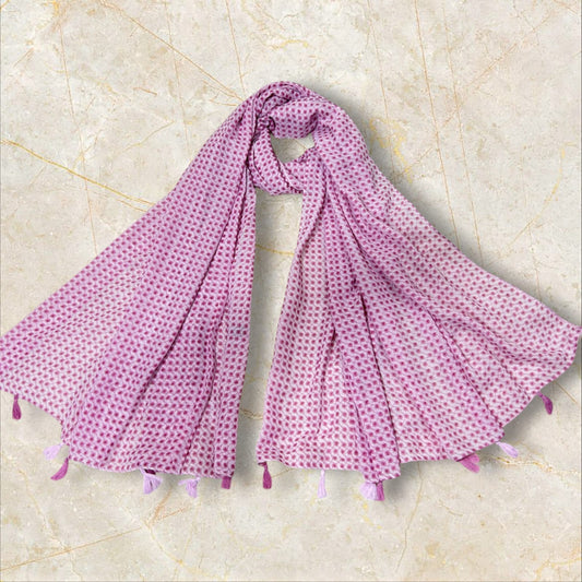 Lavender Rose Honeycomb Printed Modal Hijab