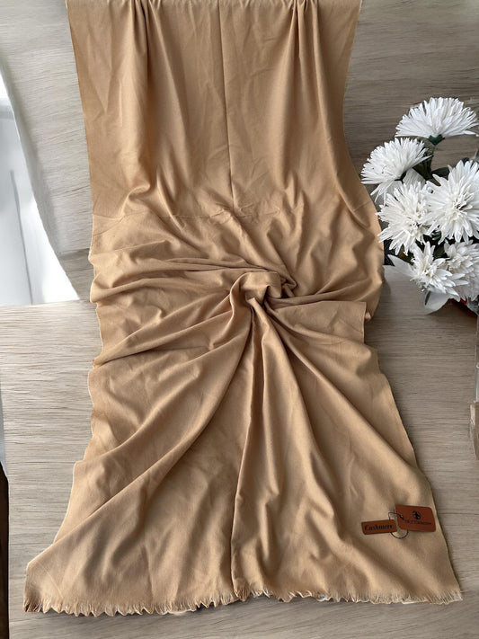 Plain Cashmere Hijab Scarf - Beige Cream