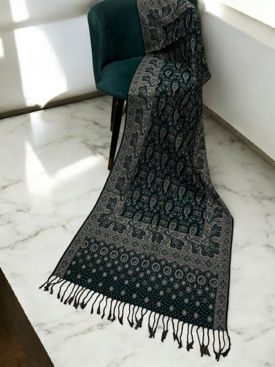Emerald Fawn Dotted Dual Tone Pashmina Hijab