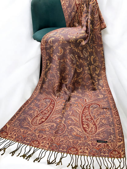Lilac Peach Persian Garden Paisley Two-Tone Pashmina Hijab