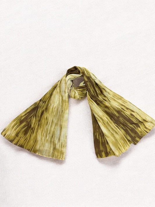 Kelly Olive Green Shaded Printed Modal Hijab