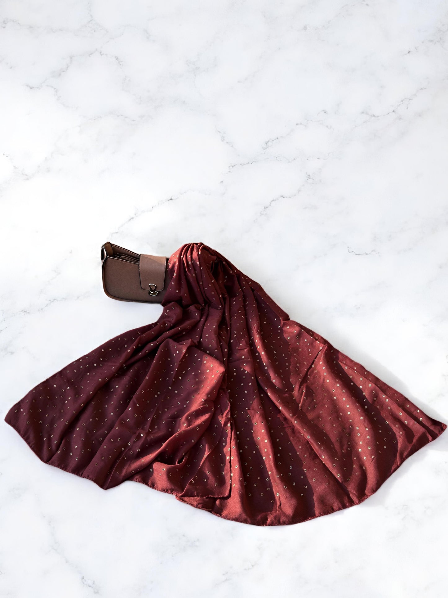 Maroon Rose Sequence Hijab