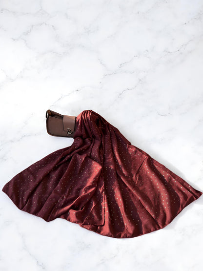 Maroon Rose Sequence Hijab