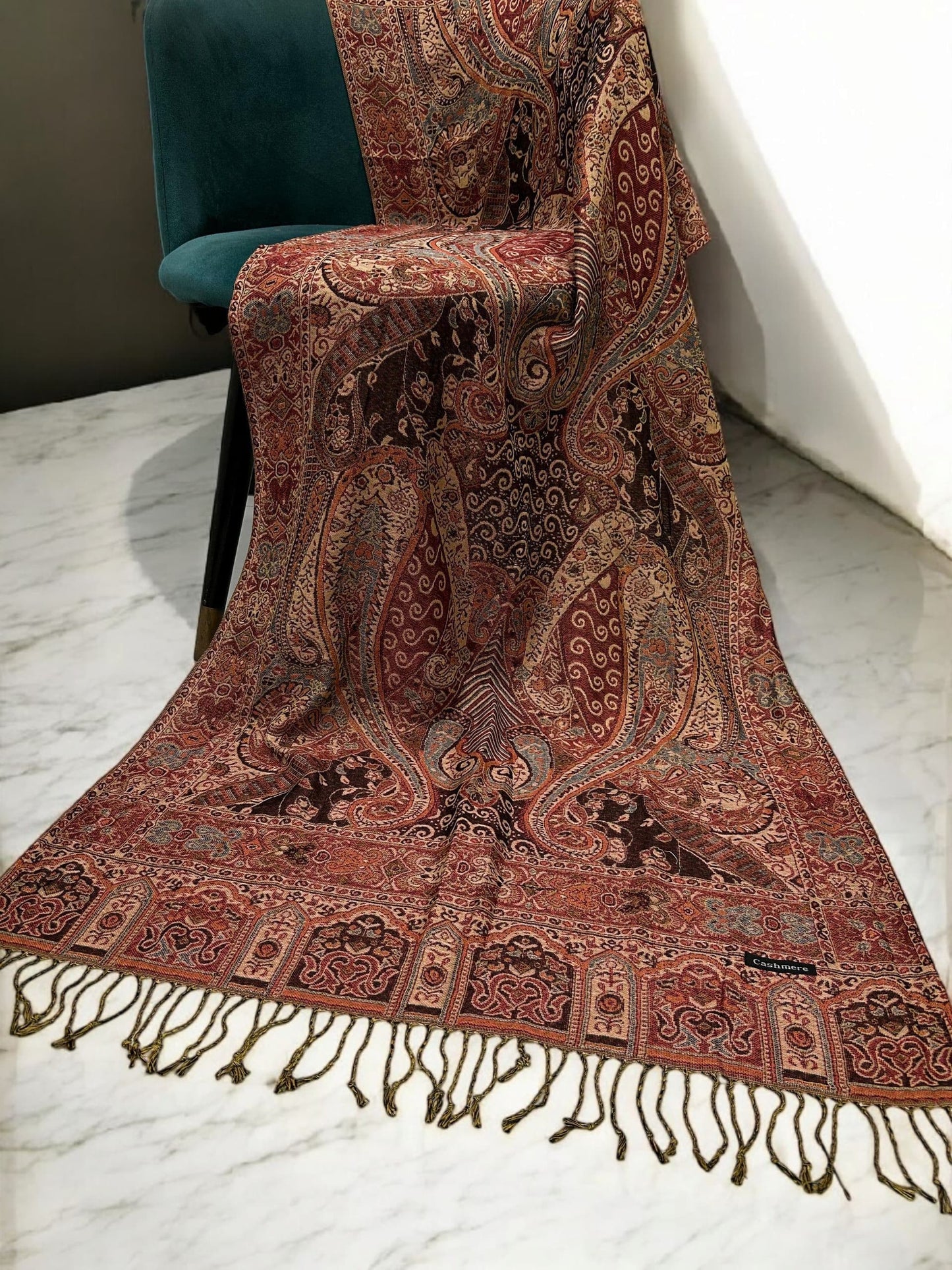 Purple Orange Peach Two-Tone Pashmina Hijab