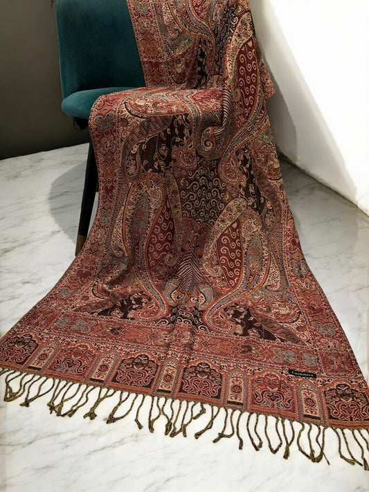 Purple Orange Peach Two-Tone Pashmina Hijab