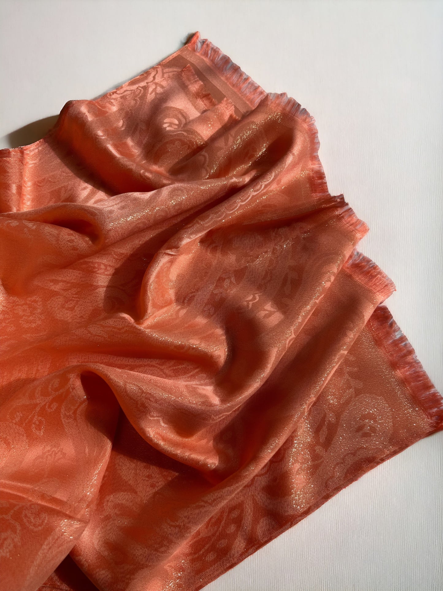 Shimmer silk hijab - Light Salmon