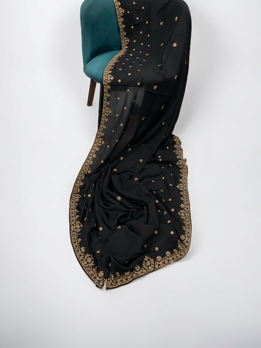 Black-Brown Floral Shaal