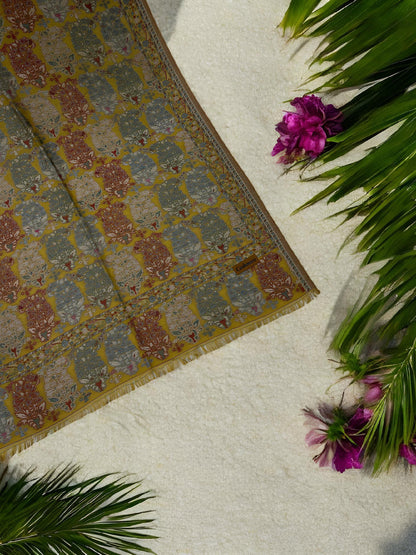 Dull Yellow Paisleys Pashmina Hijab