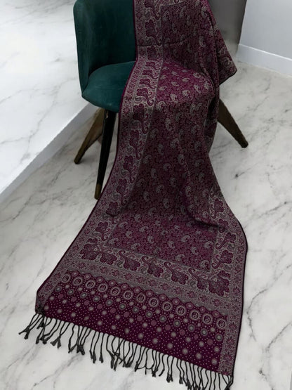 Magenta Lilac Dotted Dual Tone Pashmina Hijab