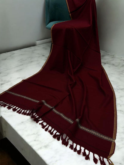 Men’s Winter Shawl - Dark Raspberry