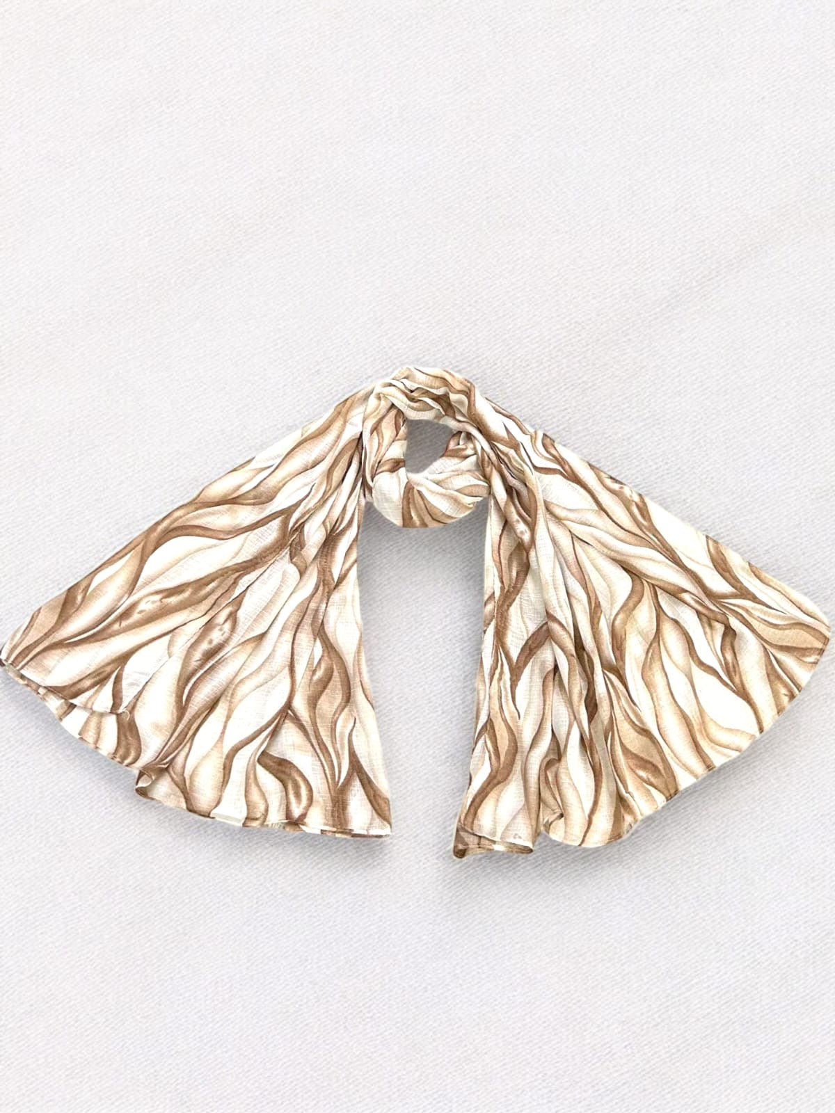 Coffee Brown Tie-Dye Printed Modal Hijab