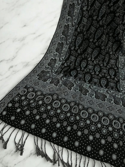 Black Ice Dotted Dual Tone Pashmina Hijab